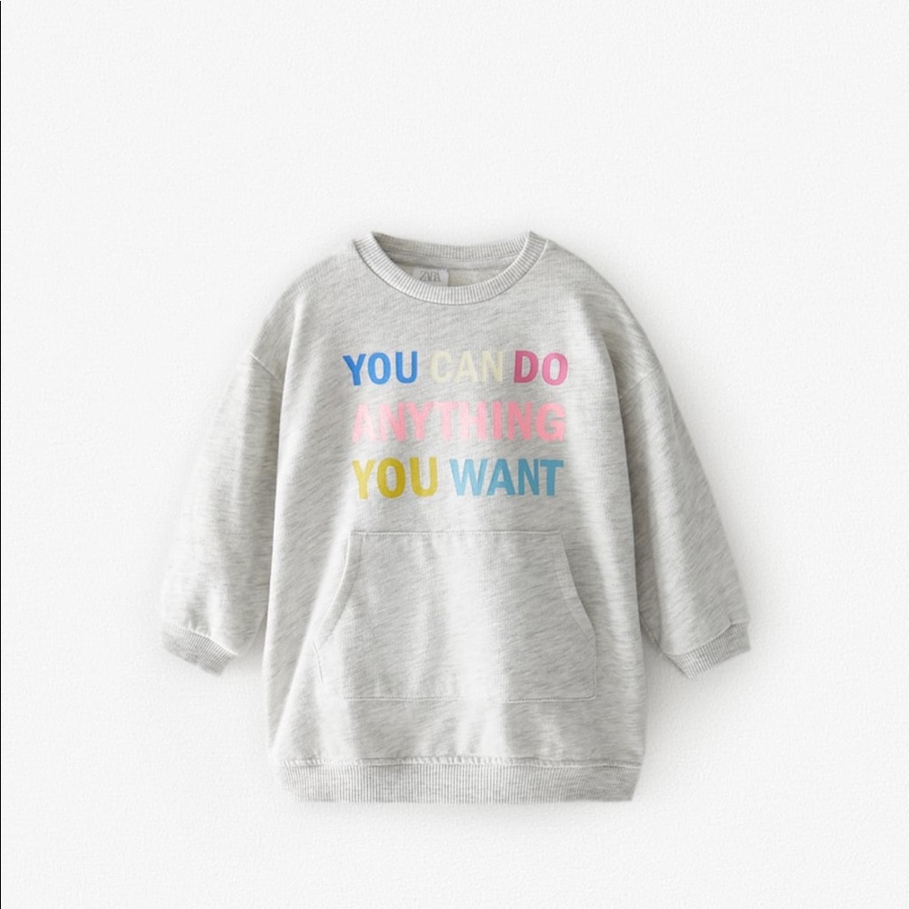 Zara Text Print Plush Oversized sweatshirt
